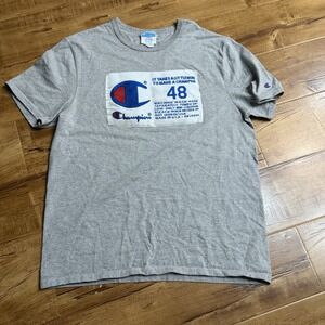 Champion Men's Gray T-Shirt Sz Large Crew Neck